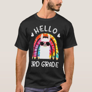 Camiseta Arco-íris Olá Terceira 3ª Série Lhama Primeiro Dia
