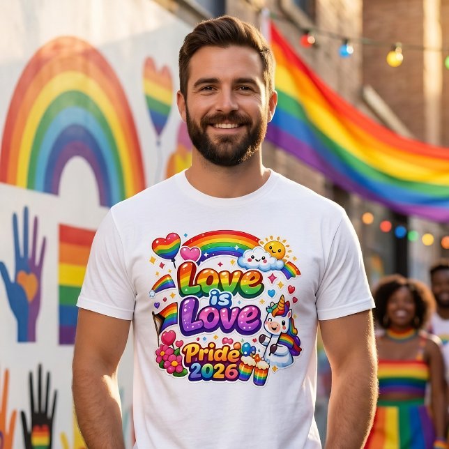 Camiseta Arco-íris Orgulho Amor É Amor  (Criador carregado)