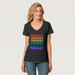 camiseta arco-íris orgulho feminista