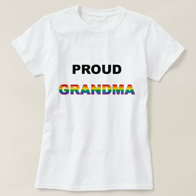 Camiseta Arco-íris orgulhoso LGBT da avó (Frente do Design)