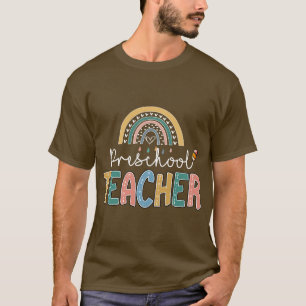 Camiseta Arco-Íris Pré-Escolar Professor Kinder De Volta À