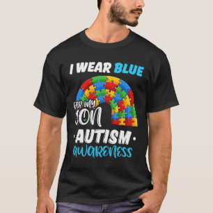 Camiseta Arco-Íris Quebra-cabeça Autismo Eu Visto Azul Para