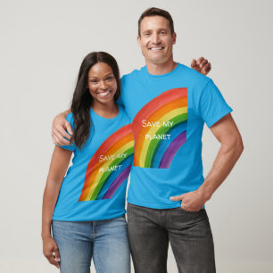 Camiseta ARCO-ÍRIS Salve meu planeta (personalizável)