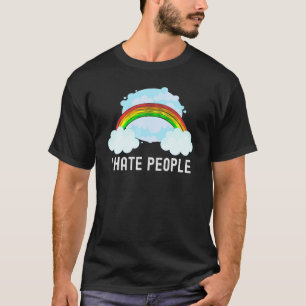 Camiseta Arco-Íris Sarcástico Eu Odeio Pessoas