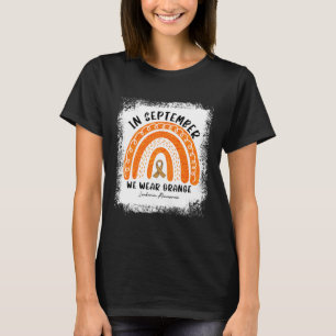 Camiseta Arco-Íris setembro Visto Laranja Leucemia Consciên