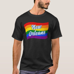 Camiseta Arco-íris Sinalizador Nova Orleans Orgulho gay LGB