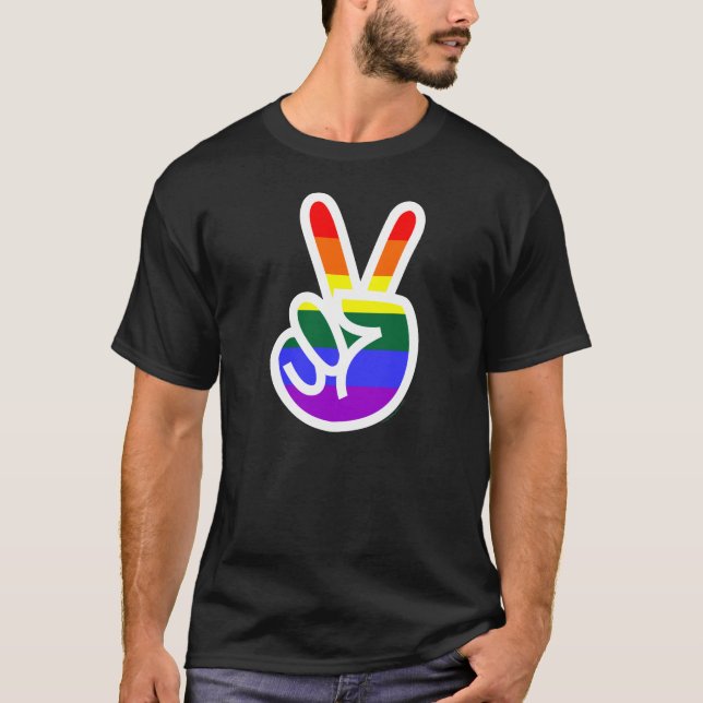 Camiseta Arco-íris - Sinalizador V - Paz (Frente)