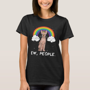 Camiseta Arco-íris Sphynx Ew Pessoas Unicórnio Gato