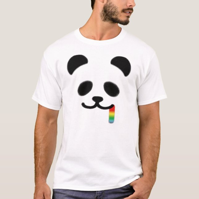 Camiseta Arco-íris suculento da panda (Frente)