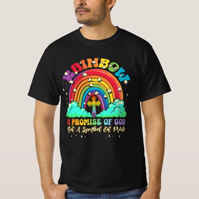 Camiseta Arco-Íris Uma Promessa De Deus Não Um Símbolo De O (Frente)
