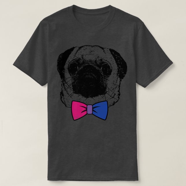 Camiseta Arco LGBT do Cão do Orgulho Bissexual (Frente do Design)