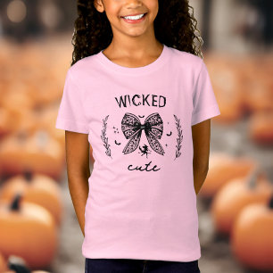 Camiseta Arco Preto de Bruxa com Coquette - Nome Rosa