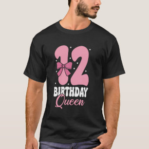Camiseta Arco Rosa 12 Aniversário Rainha Coquete Garotas Pr