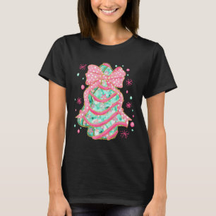 Camiseta Arco Rosa Coquette Árvore de Natal Cake Preppy Chr