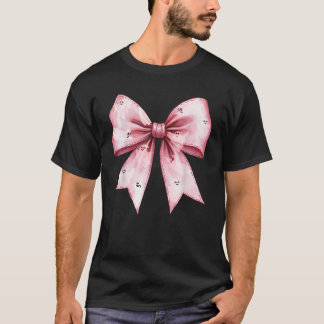 Camiseta Arco Rosa Fantasma Coquette Halloween Spooky Seaso
