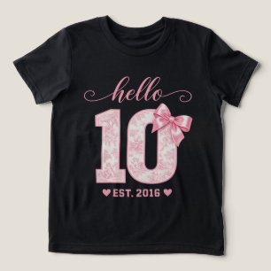 Camiseta Arco Rosa Floral N Dez Festa   Olá 10 Aniversário