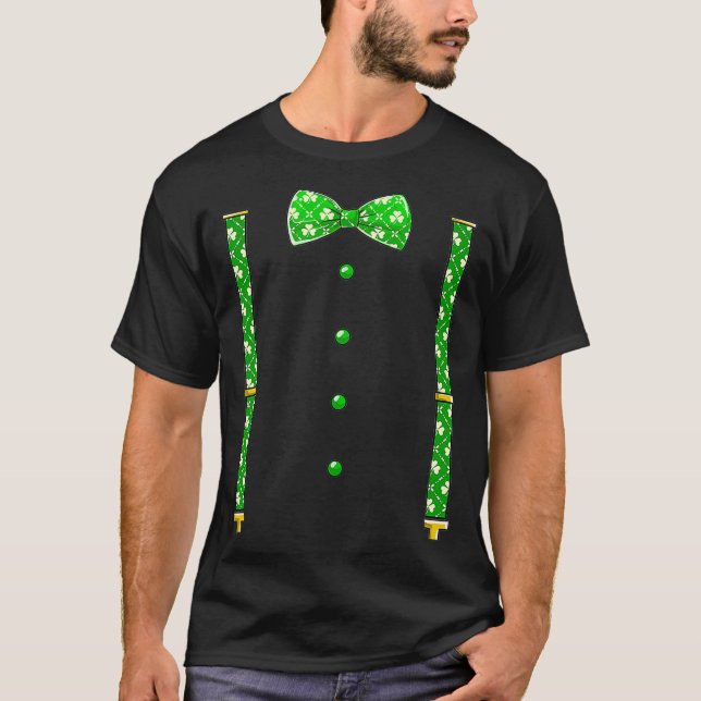 Camiseta Arco Tie Rua Patrick Day Shamrock Costume Gift Men (Frente)
