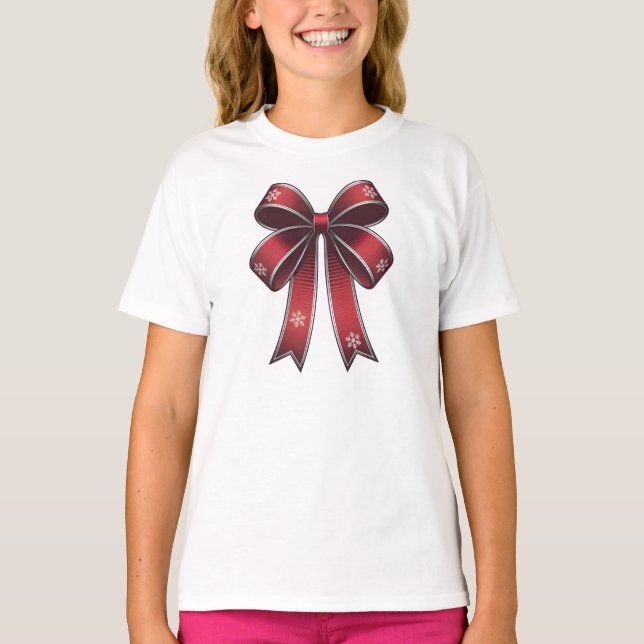 Camiseta Arco Vermelho e Flocos de Neve da Coquette de Nata (Frente)
