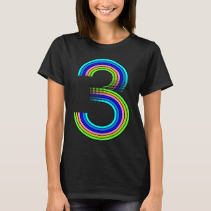 Camiseta Arcos Arco-Íris, aniversário de 3 anos Cute, 3 Ano