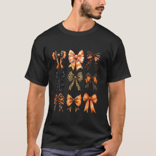 Camiseta Arcos de outono Coquette Girly Fall Orange Xadrez