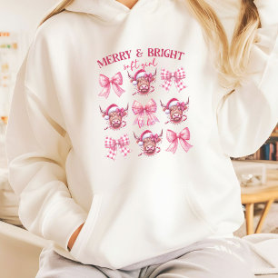 Camiseta Arcos e vacas de Natal cor-de-rosa