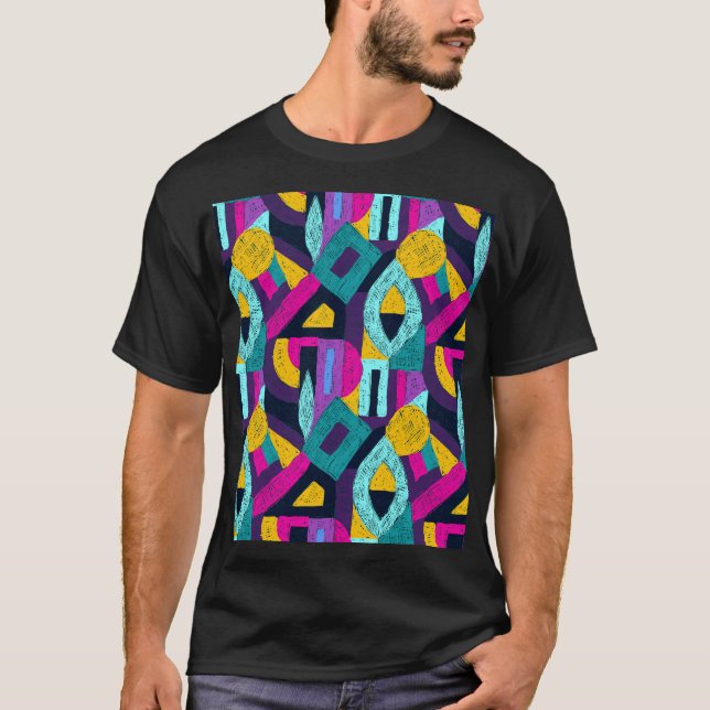 Camiseta Arcos retrorreflectores: pop geométrica. (Frente)