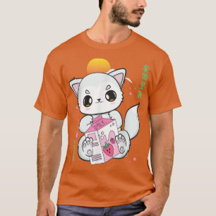 Camiseta Arctic Fox With Strawberry Milk And Boba Tea