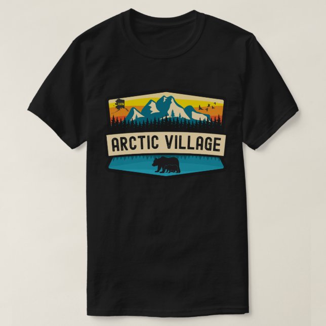 Camiseta Arctic Village, Alasca (Frente do Design)