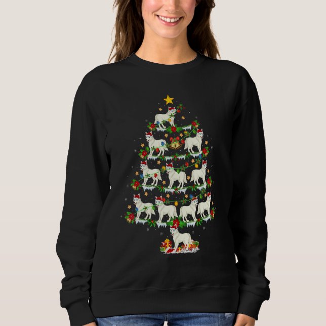 Camiseta Arctic Wolf  Xmas Lights Arctic Wolf Christmas Tre (Frente)