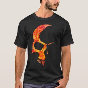 Camiseta ardida do crânio