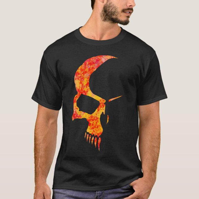 Camiseta ardida do crânio (Frente)