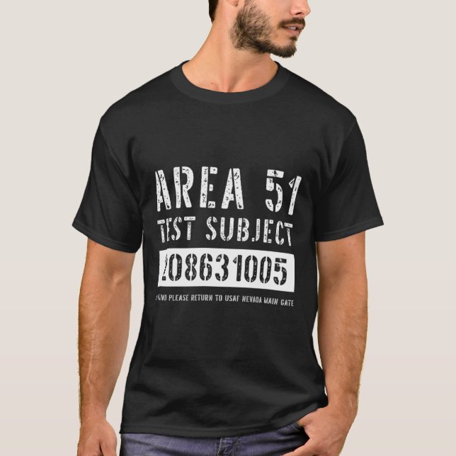 Camiseta Área 51 Assunto do teste 1005 Hallowee de rapto de (Frente)
