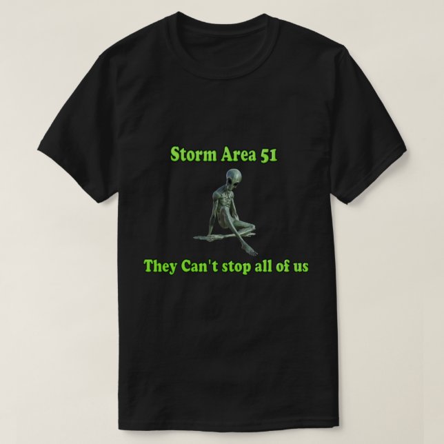 Camiseta Área 51 da tempestade (Frente do Design)