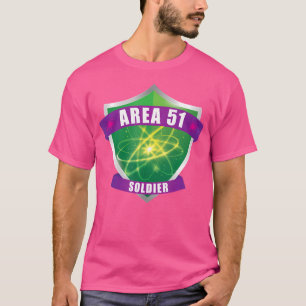 Camiseta Área 51 de Tempestade Divertida Soldado Alienígena
