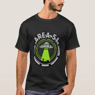 Camiseta Área 51 Design de Conspiração Alienígena OVNI Disc