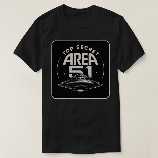 Camiseta Área 51 - OVNI de Alienígena Secreta Superior - Me (Frente do Design)