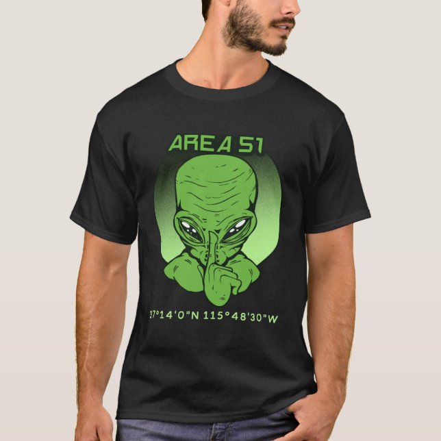 Camiseta Area 51 Roswell Coordinates UFO Alien UFO Flying S (Frente)