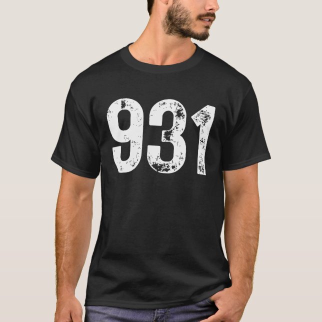 Camiseta Área 931 Código de área Clarksville TN Área de tel (Frente)