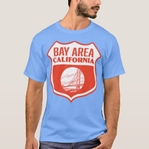 Camiseta Área de Baía California - Escudo Retro Branco em V