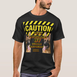 Camiseta Área de Cautela Patrolada por Pastores Alemães 