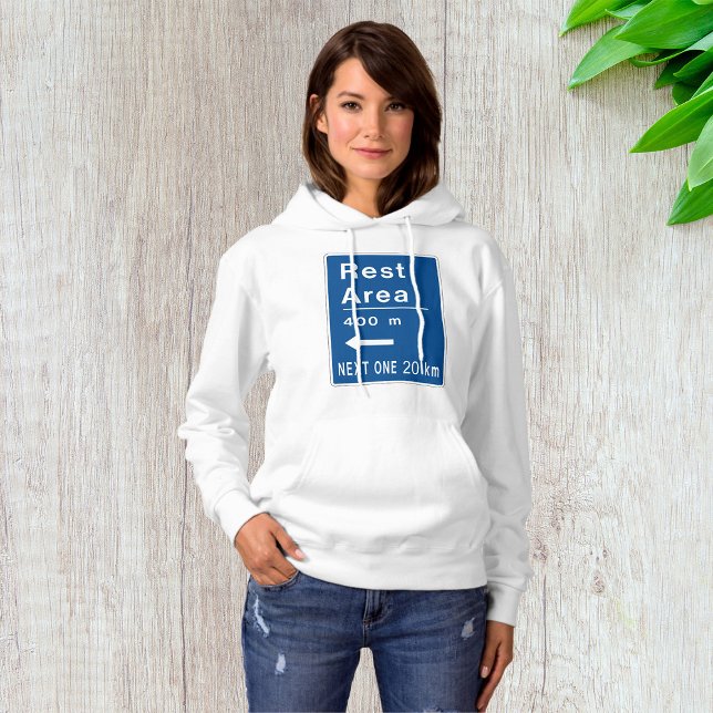 Camiseta Área de descanso 400m Sinal de trânsito à esquerda (Criador carregado)