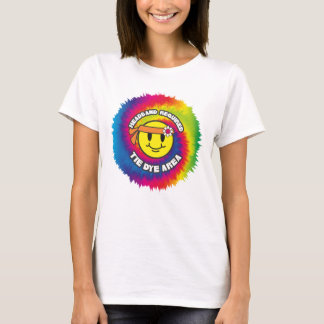 Camiseta Área de lenço para cabeça tie dye com rosto sorrid