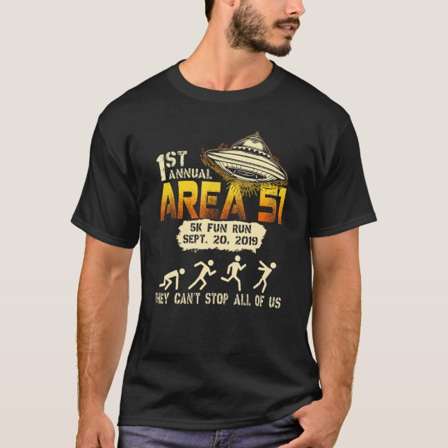 Camiseta Área de tempestade 51 5k Diversão Execução Alieníg (Frente)