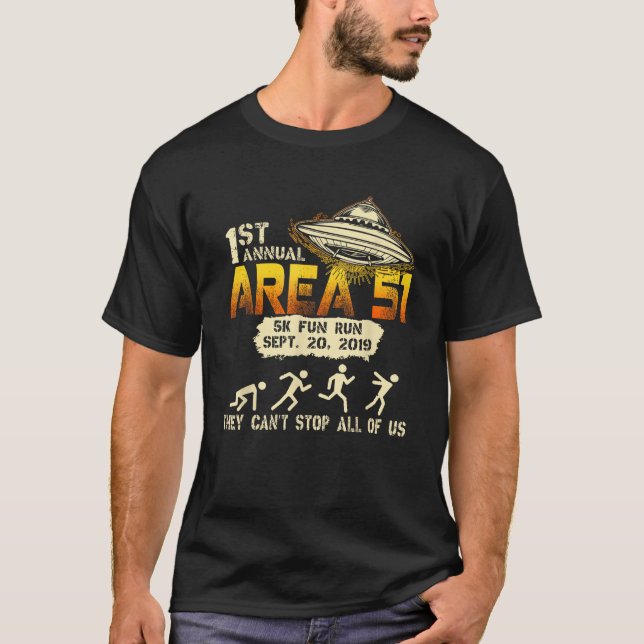 Camiseta Área de tempestade 51 5k Diversão Execução Alieníg (Frente)