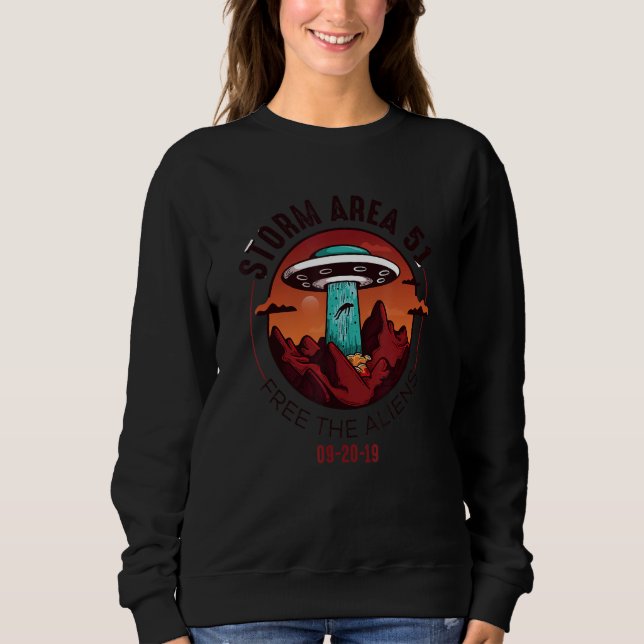 Camiseta Área De Tempestade De alienígena 51 - Presente De  (Frente)