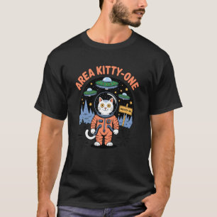Camiseta Área Gatinha Um Gato Alien Divertido Fofo