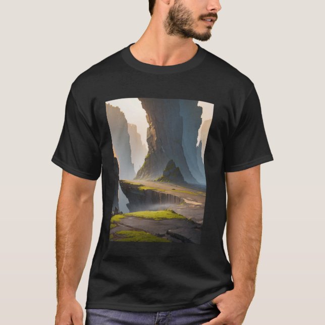 Camiseta Área Rocky Cliff Moss Mist Shadow Valley (Frente)