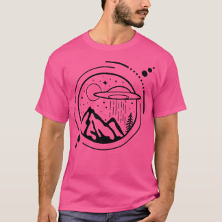 Camiseta Área Simples 51 Mínima Ufo Tatuagem - Gráfico de A