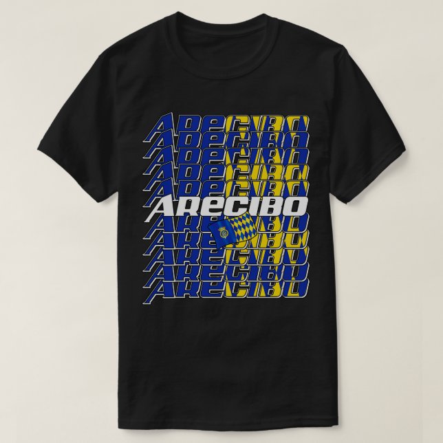 Camiseta Arecibo Texto em cascata 1 (Frente do Design)