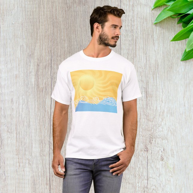 Camiseta Areia Amarela E Oceano (Criador carregado)